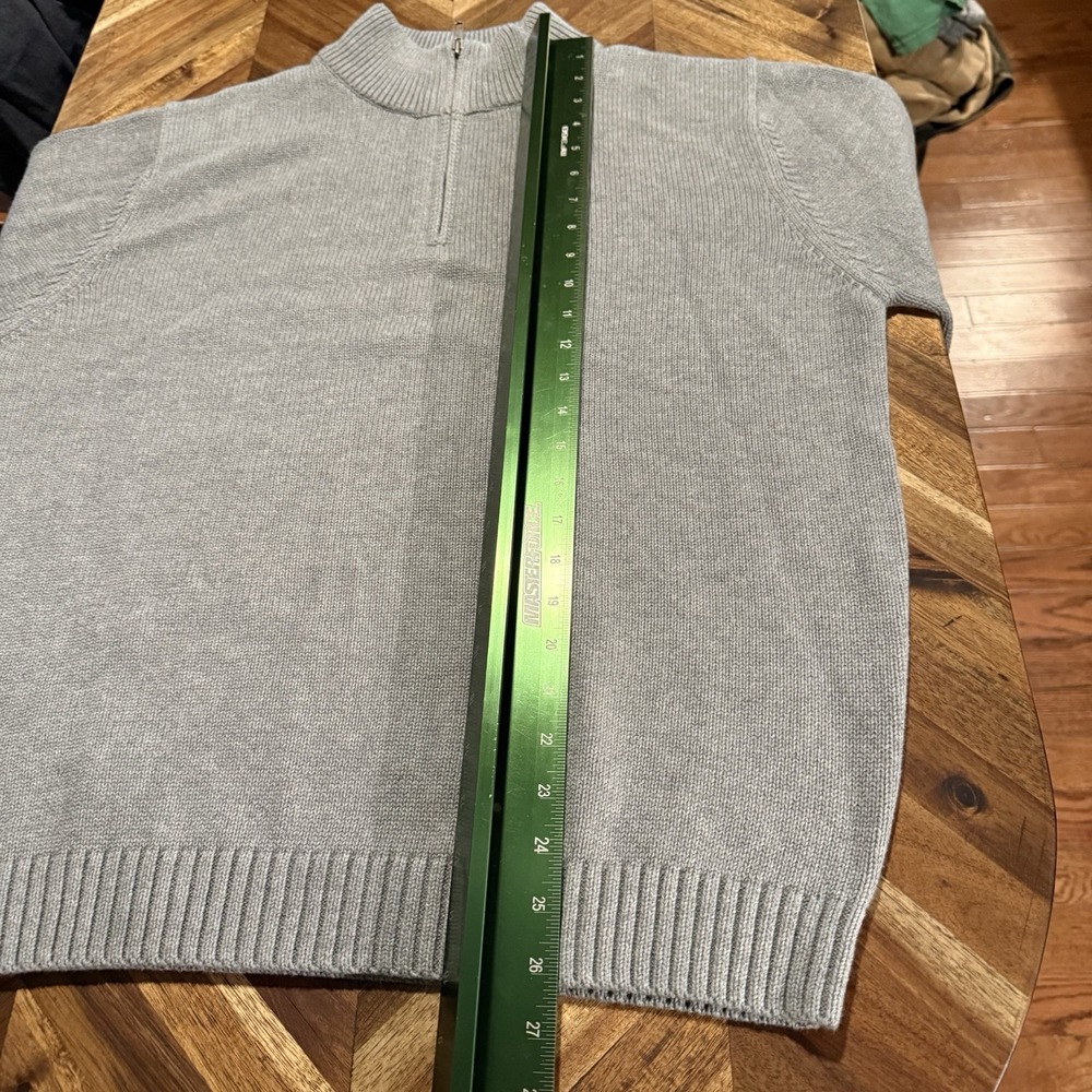 LL Bean Sweater 1/4 Zip Cotton Long Sleeve Pullover Mock Neck Men's Medium - Picture 5 of 6
